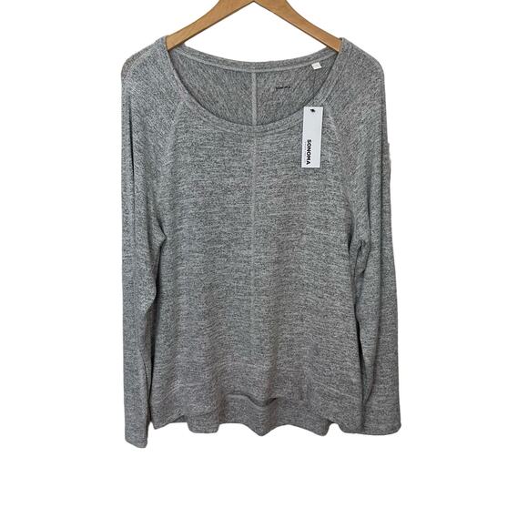 Sonoma Gray Tunic Knit Top Womens Large Pullover‎ Comfort Round Neck Soft New - Picture 1 of 6